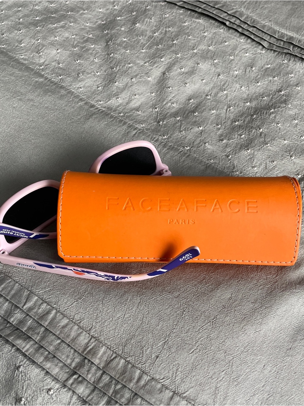 Face A Face Paris Orange Hardshell Sunglasses Case with Cleaning Cloth